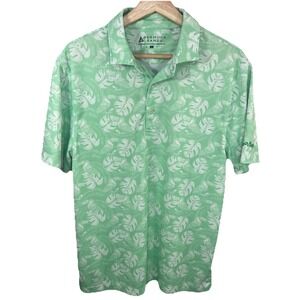 Bermuda Sands Polo Shirt Mens SM Palm Leaf Golf Performance Stretch Lightweight